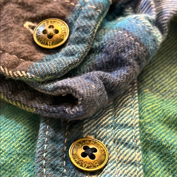 Oshkosh bundle plaid flannel button shirt elbow patches 2T Classic Jeans - Picture 4 of 13